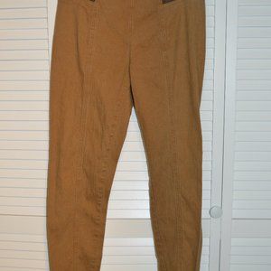 DG2 Brown jegging with an elastic cinched waistband, size medium.